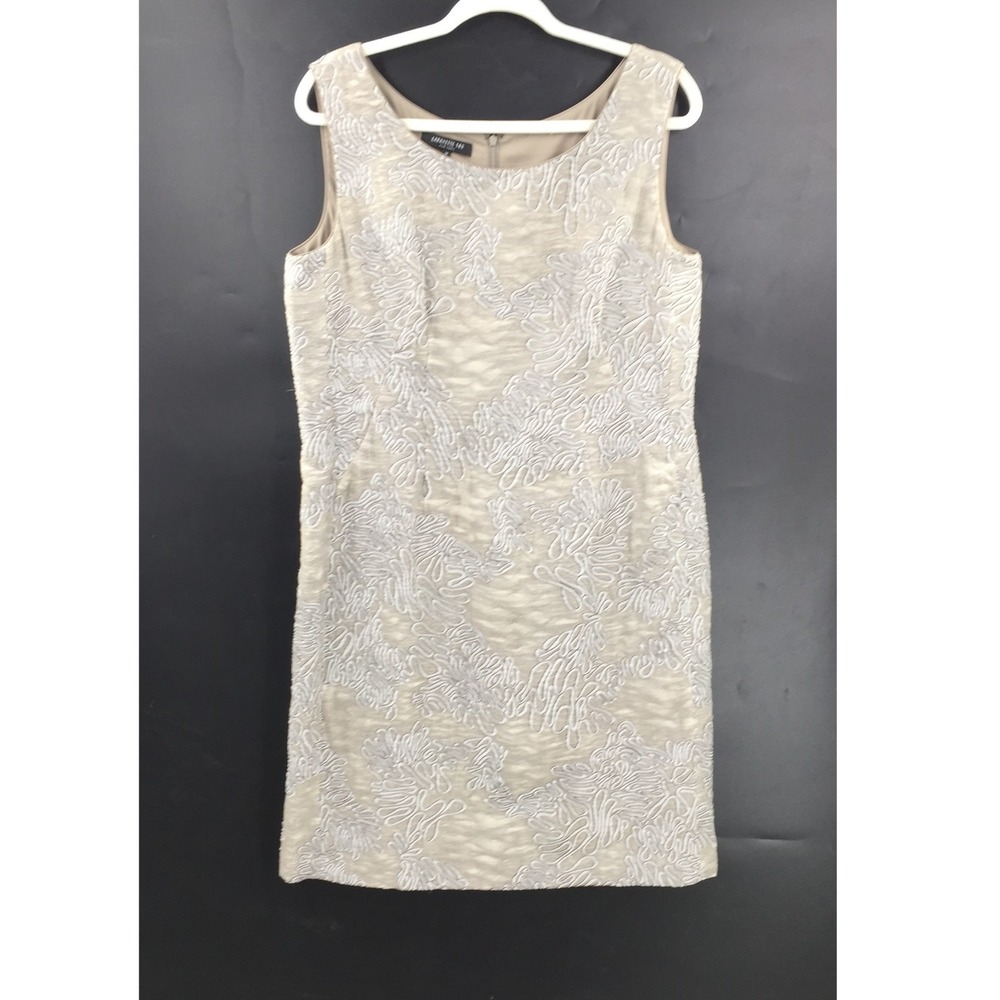 Lafayettie 148 shimmer squiggle abstract silk blend sheath dress luxury 12